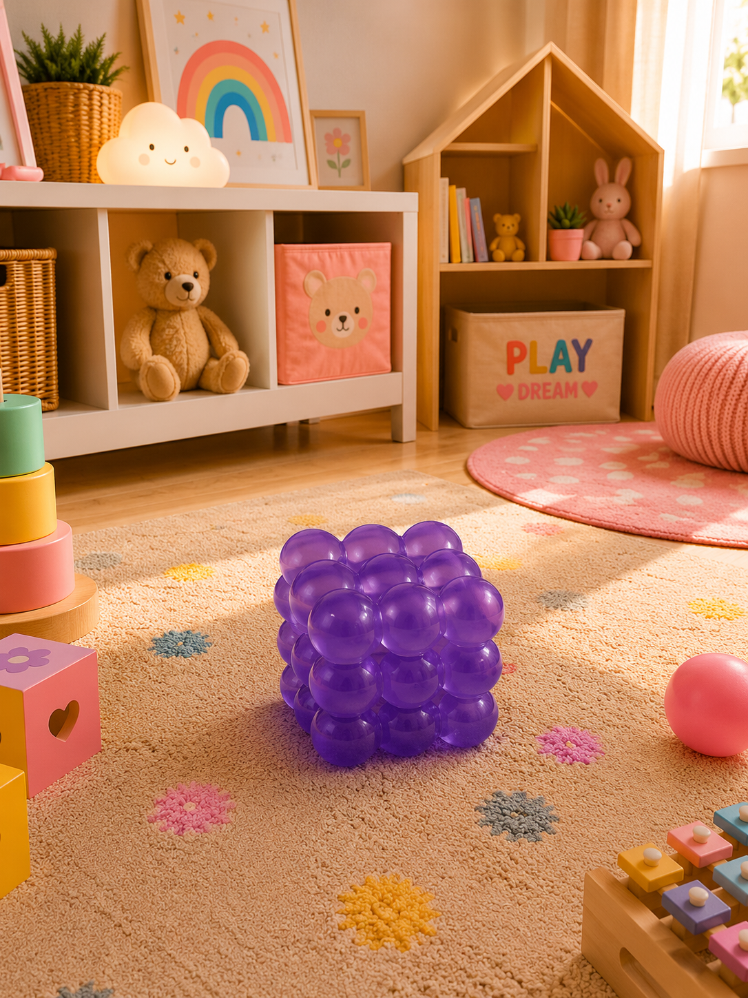 Purple Bubble Cube Squishy
