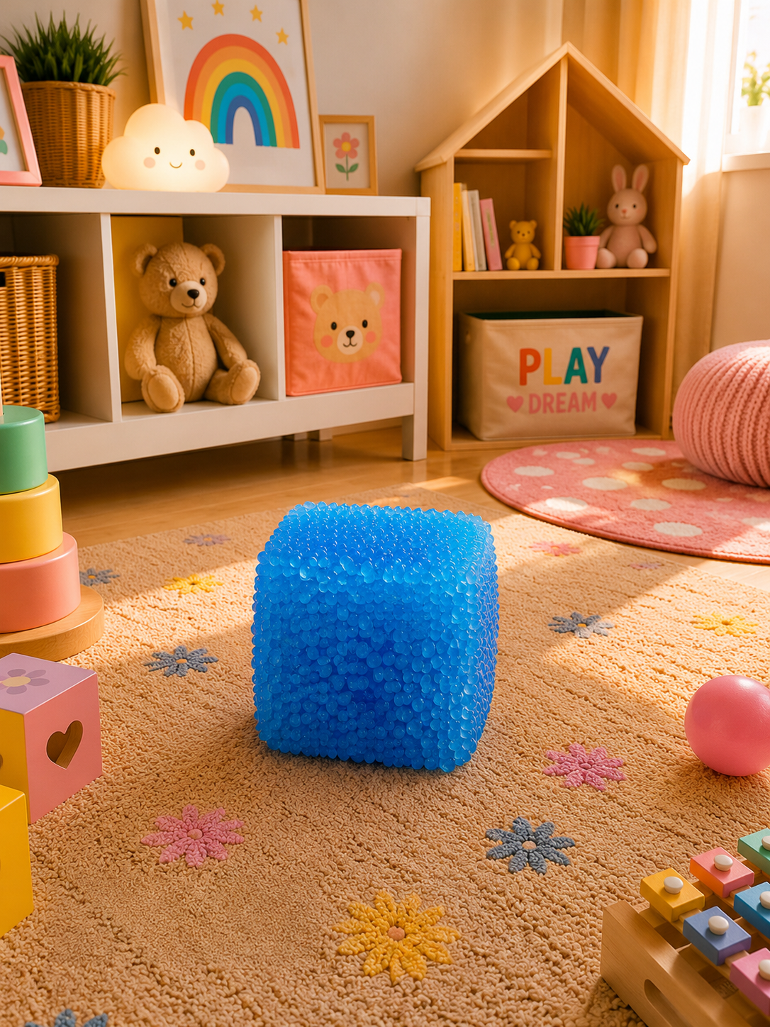 Blue Textured Cube