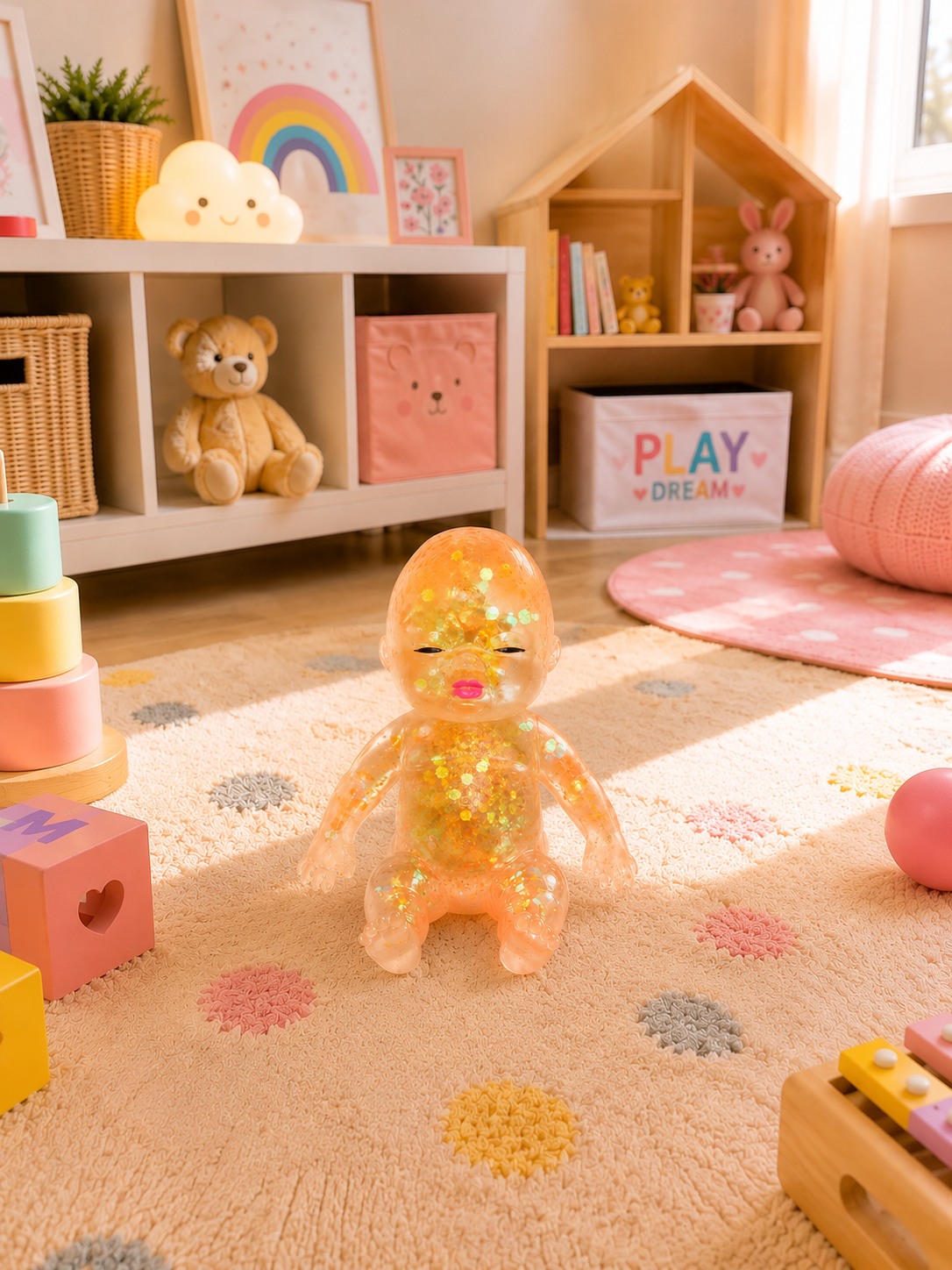Baby Glitter Squishy - Orange