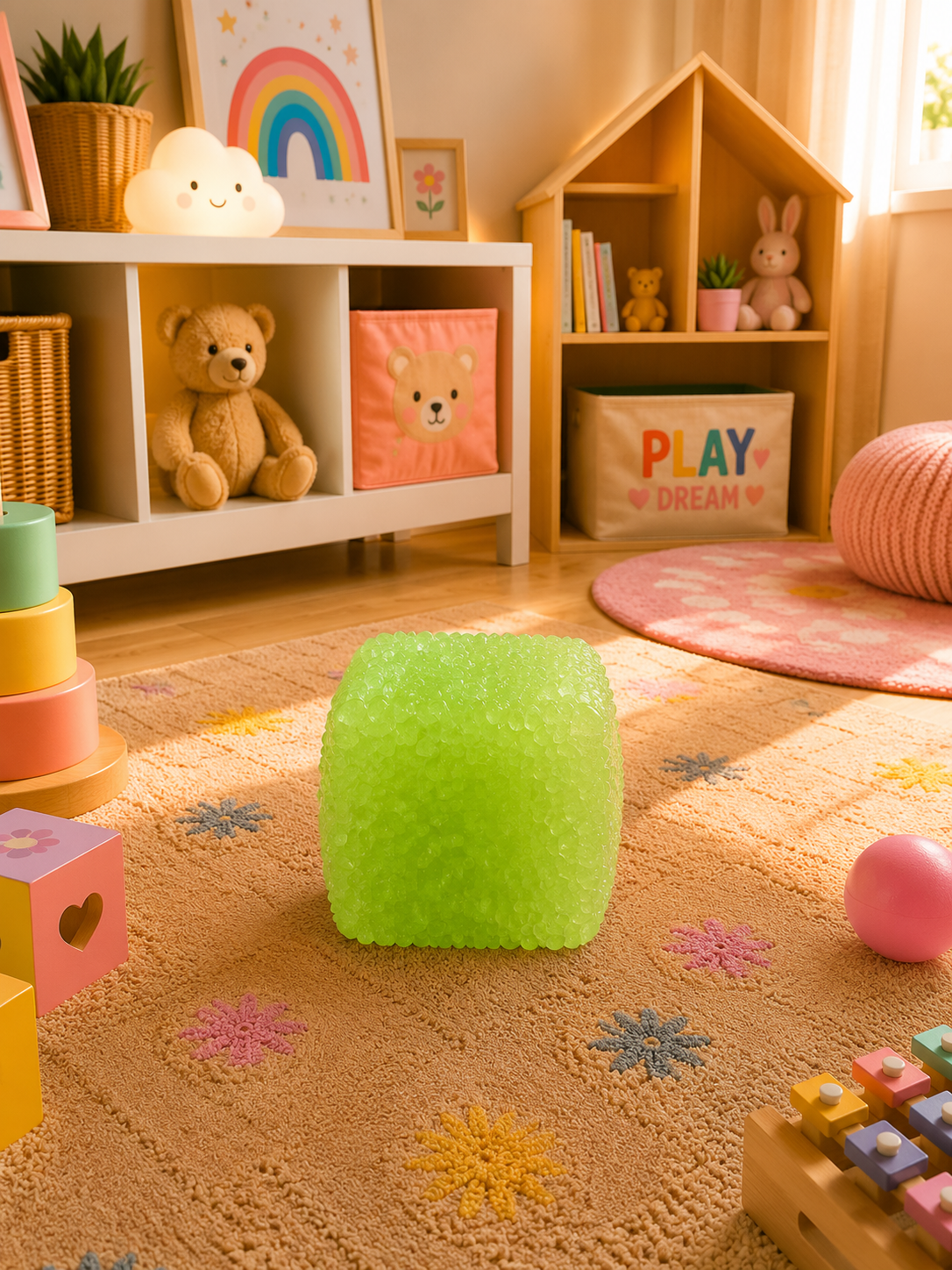 Green Textured Cube